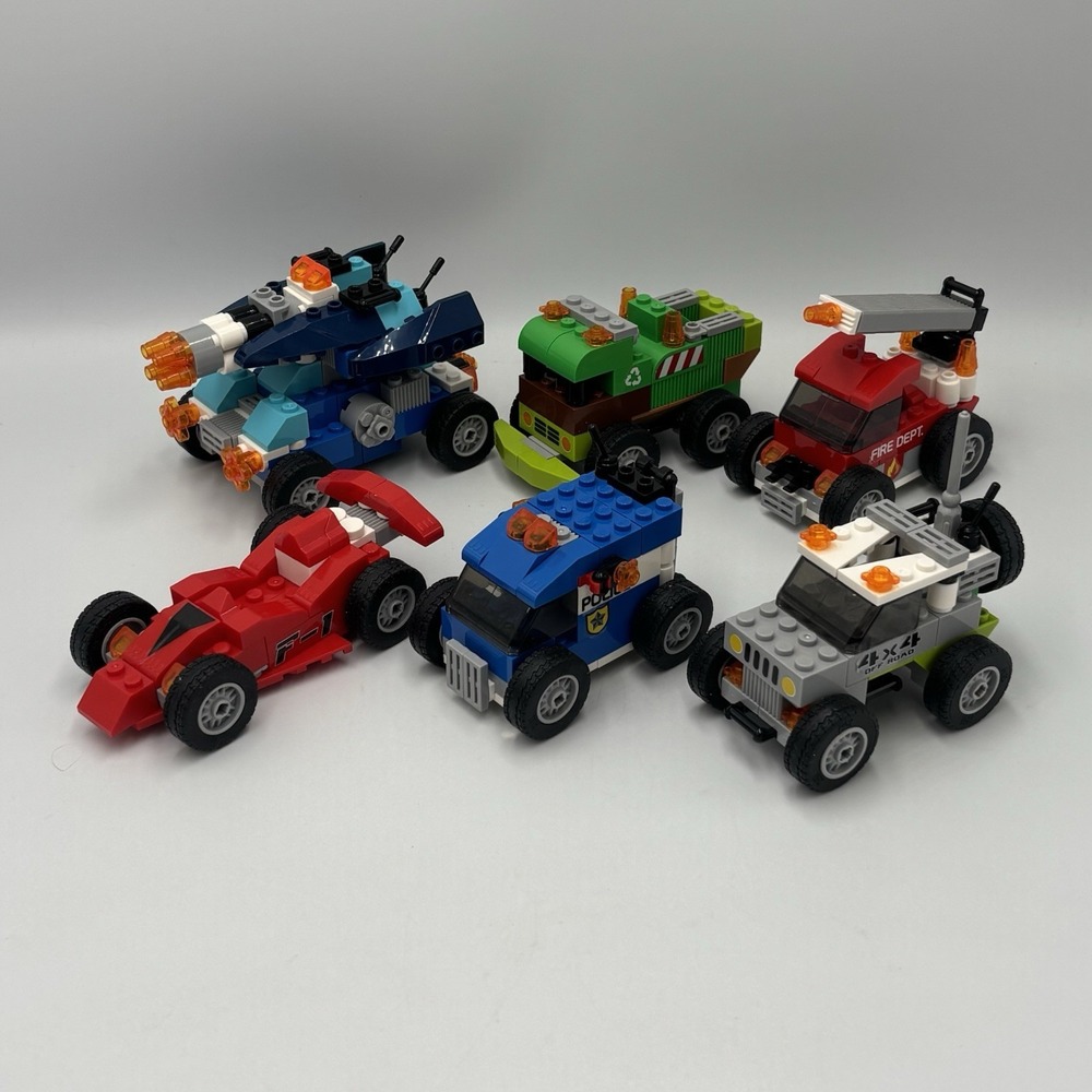 ZURU MAX Build More Egg Vehicles Race Car Police Jeep Lot of 6 Building Blocks